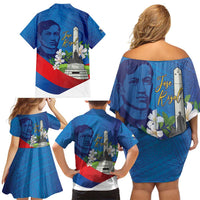 Philippines Rizal Day Family Matching Off Shoulder Short Dress and Hawaiian Shirt Filipino Motto Stella Polynesian Pattern - Polynesian Pride