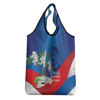 Philippines Rizal Day Grocery Bag Filipino Motto Stella Polynesian Pattern - Polynesian Pride