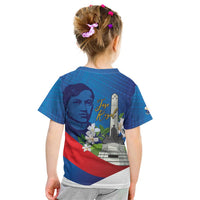 Philippines Rizal Day Kid T Shirt Filipino Motto Stella Polynesian Pattern - Polynesian Pride