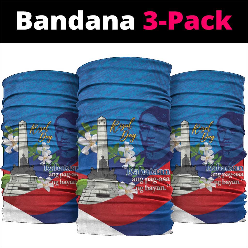 Philippines Rizal Day Neck Gaiter Filipino Motto Stella Polynesian Pattern - Polynesian Pride