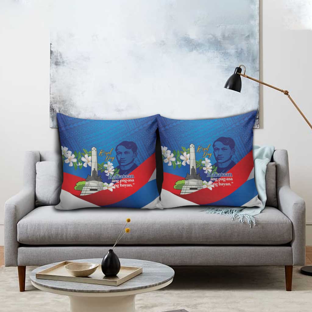Philippines Rizal Day Pillow Cover Filipino Motto Stella Polynesian Pattern - Polynesian Pride