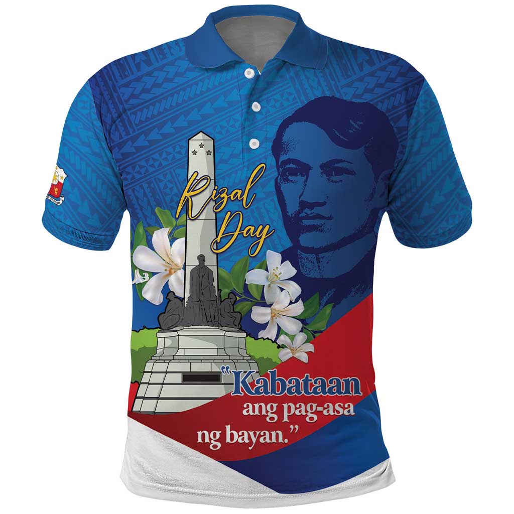 Philippines Rizal Day Polo Shirt Filipino Motto Stella Polynesian Pattern - Polynesian Pride