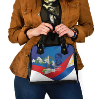 Philippines Rizal Day Shoulder Handbag Filipino Motto Stella Polynesian Pattern - Polynesian Pride