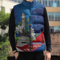 Philippines Rizal Day Sleeveless Puffer Jacket Filipino Motto Stella Polynesian Pattern - Polynesian Pride