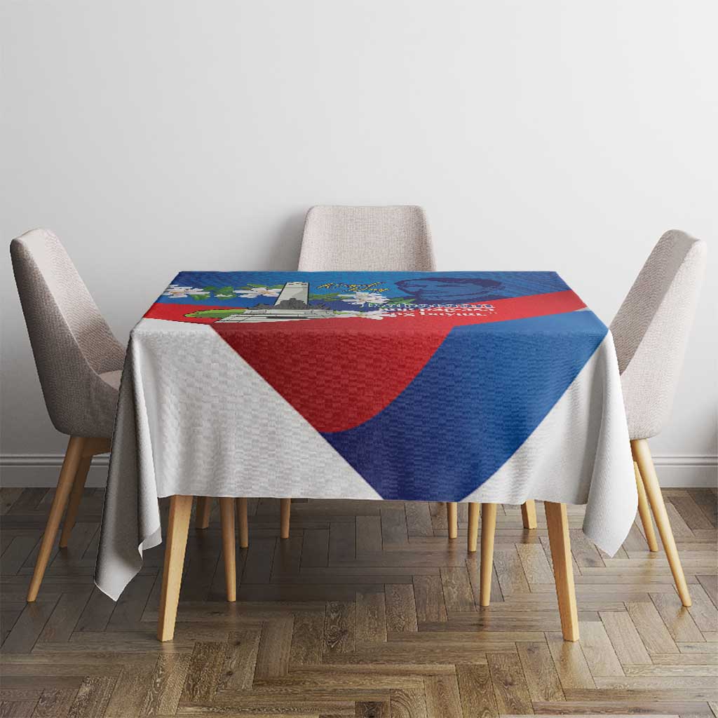 Philippines Rizal Day Tablecloth Filipino Motto Stella Polynesian Pattern - Polynesian Pride