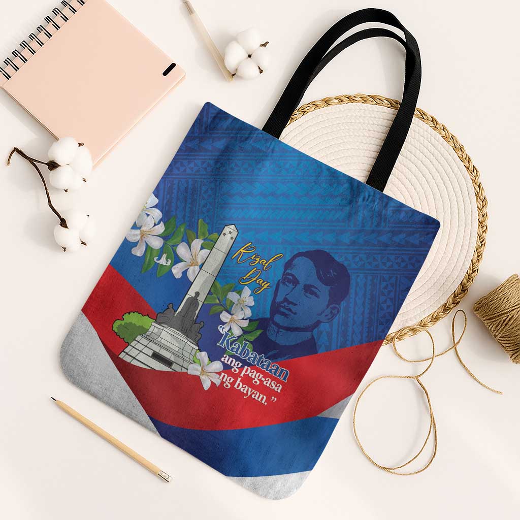 Philippines Rizal Day Tote Bag Filipino Motto Stella Polynesian Pattern - Polynesian Pride