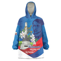 Philippines Rizal Day Wearable Blanket Hoodie Filipino Motto Stella Polynesian Pattern - Polynesian Pride