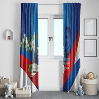 Philippines Rizal Day Window Curtain Filipino Motto Stella Polynesian Pattern - Polynesian Pride