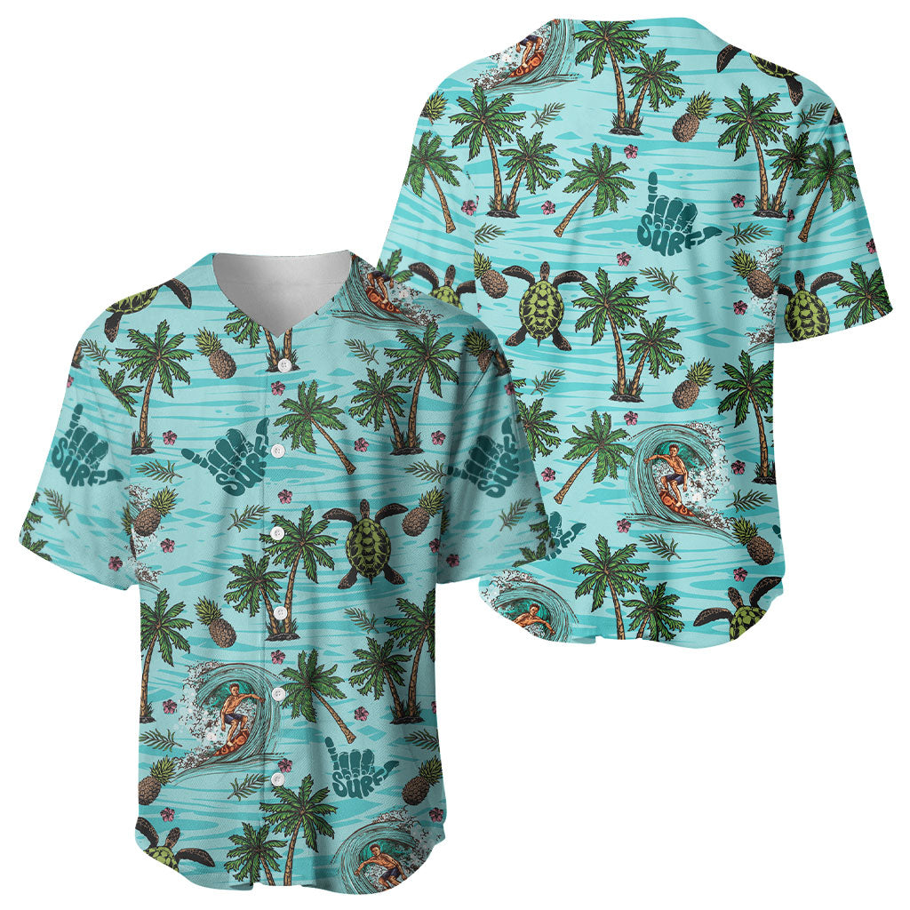 Aloha Hawaii Surfing Tropical Seamless Baseball Jersey