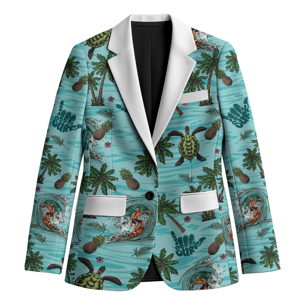 Aloha Hawaii Surfing Tropical Seamless Blazer