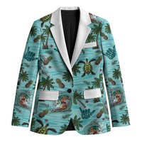 Aloha Hawaii Surfing Tropical Seamless Blazer LT14 Unisex Cyan - Polynesian Pride