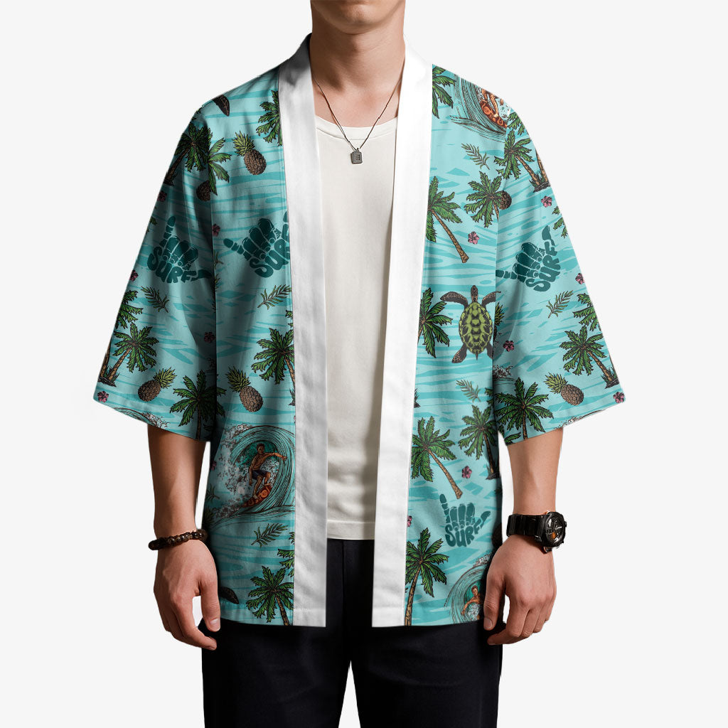 Aloha Hawaii Surfing Tropical Seamless Kimono LT14 - Polynesian Pride