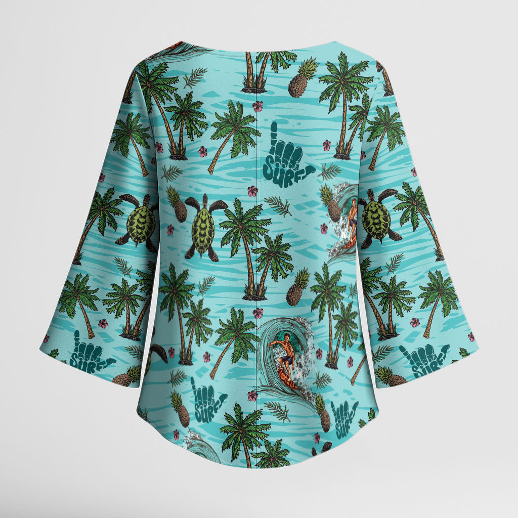 Aloha Hawaii Surfing Tropical Seamless Kimono Sleeve Blouse LT14 - Polynesian Pride