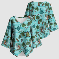 Aloha Hawaii Surfing Tropical Seamless Kimono Sleeve Blouse LT14 - Polynesian Pride