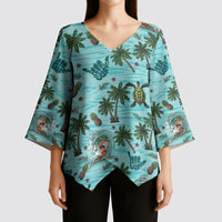 Aloha Hawaii Surfing Tropical Seamless Kimono Sleeve Blouse LT14 - Polynesian Pride