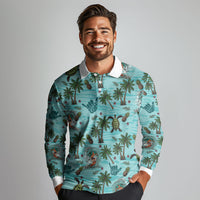 Aloha Hawaii Surfing Tropical Seamless Long Sleeve Polo Shirt LT14 - Polynesian Pride