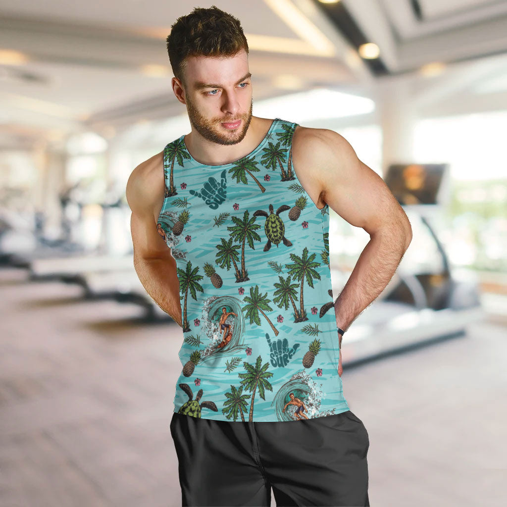 Aloha Hawaii Surfing Tropical Seamless Men Tank Top
