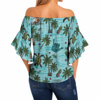 Aloha Hawaii Surfing Tropical Seamless Off Shoulder Wrap Waist Top LT14 - Polynesian Pride