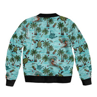 Aloha Hawaii Surfing Tropical Seamless Sleeve Zip Bomber Jacket LT14 - Polynesian Pride