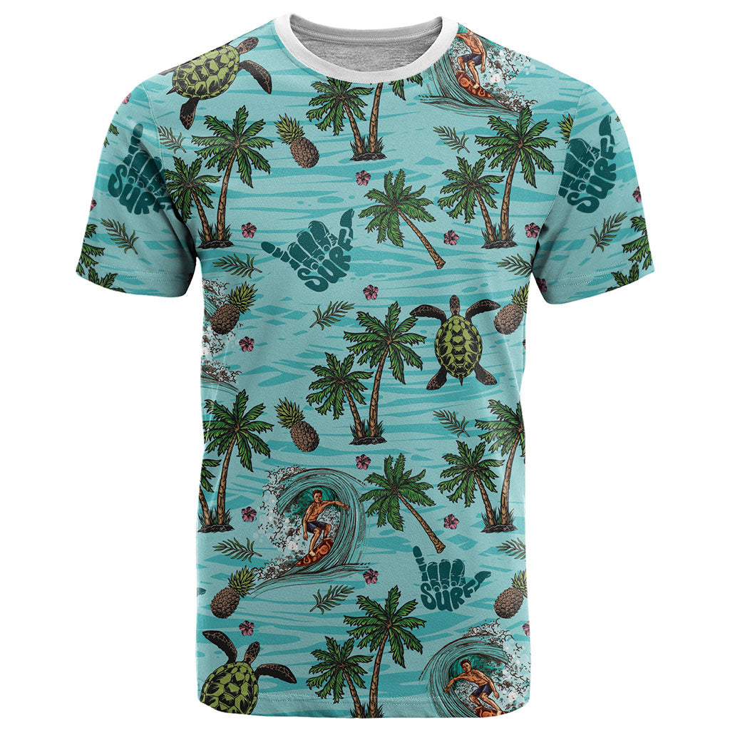 Aloha Hawaii Surfing Tropical Seamless T Shirt