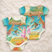 Surfing Paradise Hawaii Baby Onesie Tropical Flowers Beachy Vibes LT14 - Polynesian Pride