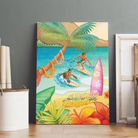 Surfing Paradise Hawaii Canvas Wall Art Tropical Flowers Beachy Vibes LT14 - Polynesian Pride