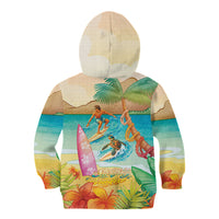 Surfing Paradise Hawaii Kid Hoodie Tropical Flowers Beachy Vibes LT14 - Polynesian Pride
