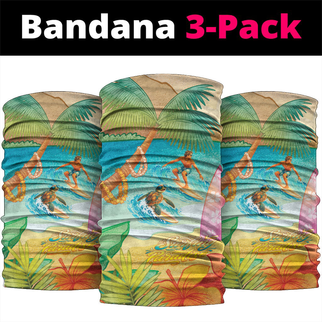 Surfing Paradise Hawaii Neck Gaiter Tropical Flowers Beachy Vibes