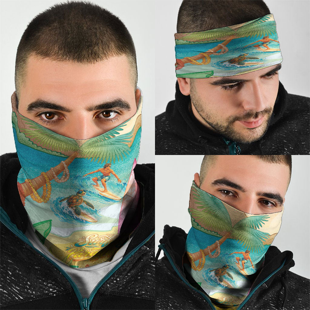 Surfing Paradise Hawaii Neck Gaiter Tropical Flowers Beachy Vibes LT14 - Polynesian Pride