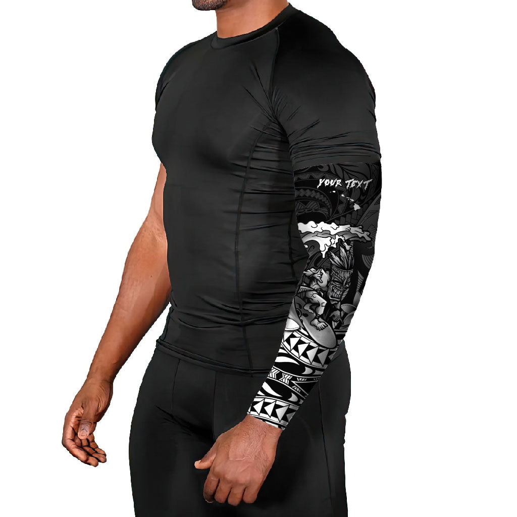 Hawaii Surfing Personalized Arm Sleeves Born To Surf Tiki Hawaiian Pattern LT14 - Polynesian Pride