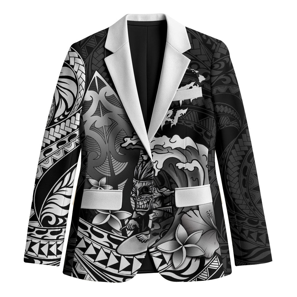 Hawaii Surfing Personalized Blazer Born To Surf Tiki Hawaiian Pattern