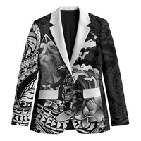 Hawaii Surfing Personalized Blazer Born To Surf Tiki Hawaiian Pattern LT14 Unisex Black - Polynesian Pride