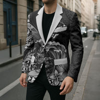 Hawaii Surfing Personalized Blazer Born To Surf Tiki Hawaiian Pattern LT14 - Polynesian Pride