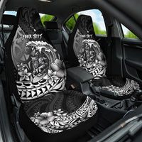 Hawaii Surfing Personalized Car Seat Cover Born To Surf Tiki Hawaiian Pattern LT14 One Size Black - Polynesian Pride