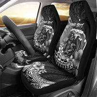 Hawaii Surfing Personalized Car Seat Cover Born To Surf Tiki Hawaiian Pattern LT14 - Polynesian Pride