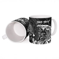 Hawaii Surfing Personalized Ceramic Mug Born To Surf Tiki Hawaiian Pattern LT14 - Polynesian Pride