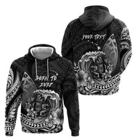 Hawaii Surfing Personalized Hoodie Born To Surf Tiki Hawaiian Pattern LT14 - Polynesian Pride