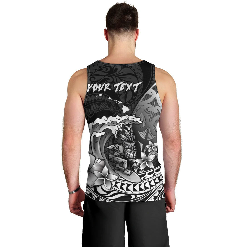 Hawaii Surfing Personalized Men Tank Top Born To Surf Tiki Hawaiian Pattern