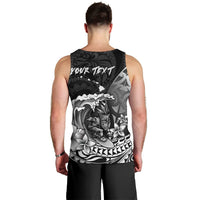 Hawaii Surfing Personalized Men Tank Top Born To Surf Tiki Hawaiian Pattern