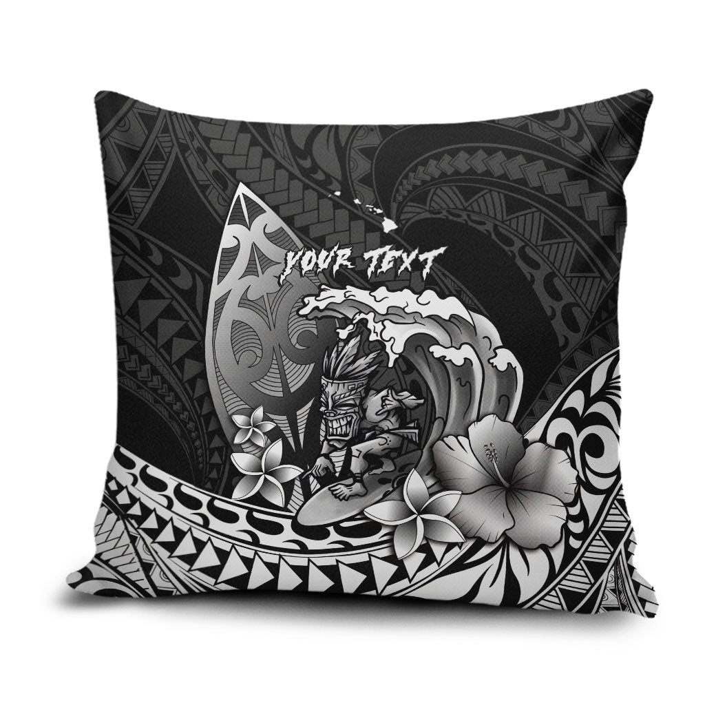 Hawaii Surfing Personalized Pillow Cover Born To Surf Tiki Hawaiian Pattern