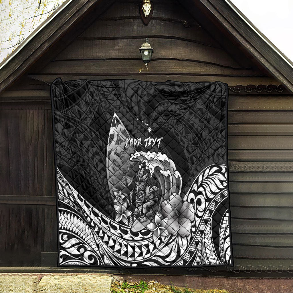 Hawaii Surfing Personalized Quilt Born To Surf Tiki Hawaiian Pattern LT14 - Polynesian Pride