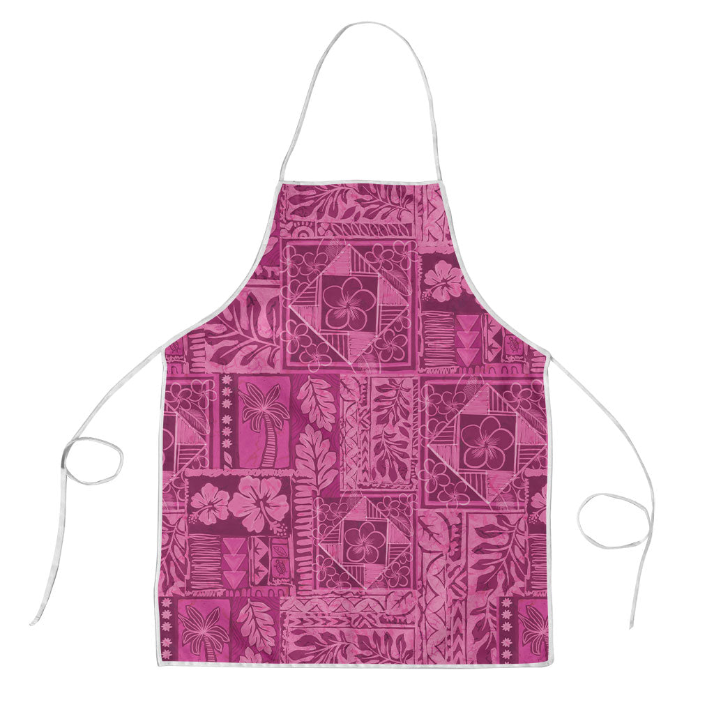 Hawaii Rainforest Beach Tropical Flowers Apron LT14 Pink - Polynesian Pride
