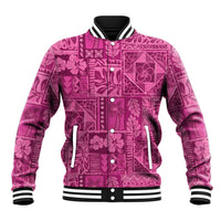 Hawaii Rainforest Beach Tropical Flowers Baseball Jacket LT14 Unisex Pink - Polynesian Pride