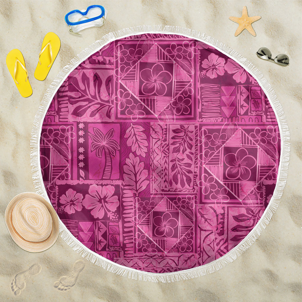 Hawaii Rainforest Beach Tropical Flowers Beach Blanket LT14 One Size 150cm Pink - Polynesian Pride