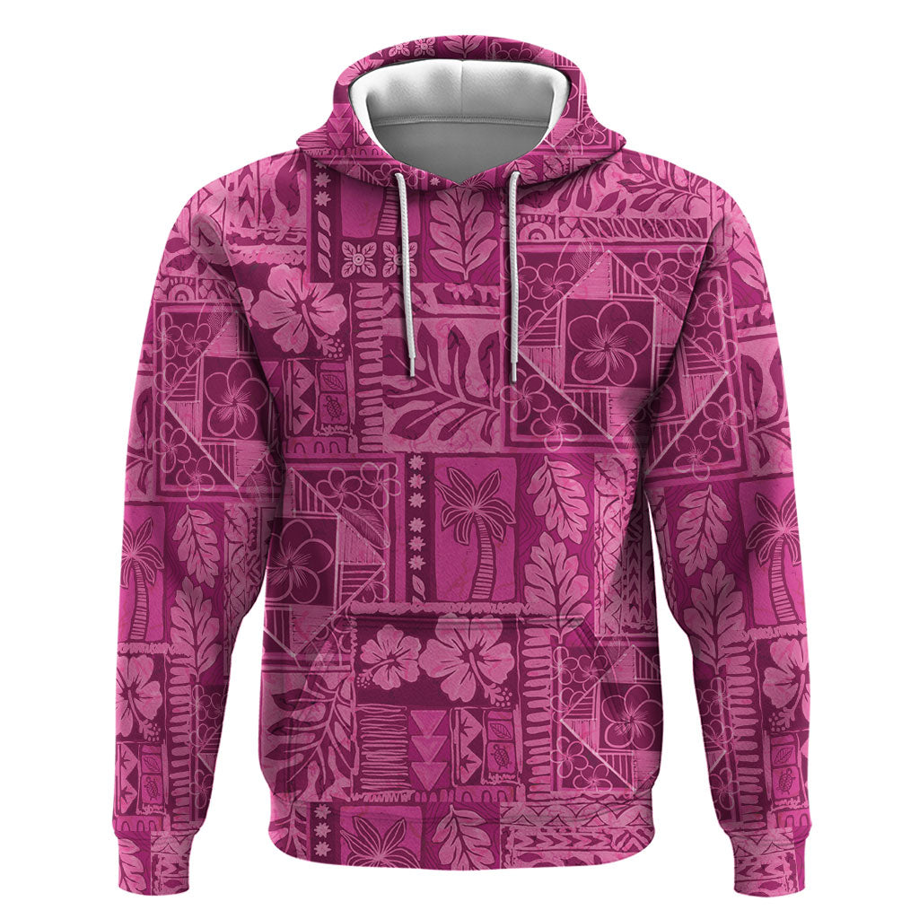 Hawaii Rainforest Beach Tropical Flowers Hoodie LT14 Pullover Hoodie Pink - Polynesian Pride