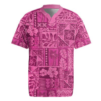 Hawaii Rainforest Beach Tropical Flowers Rugby Jersey LT14 Pink - Polynesian Pride