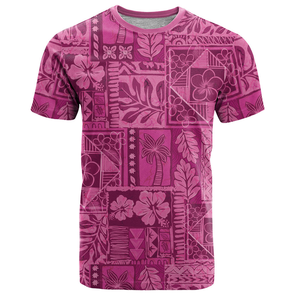 Hawaii Rainforest Beach Tropical Flowers T Shirt LT14 Pink - Polynesian Pride
