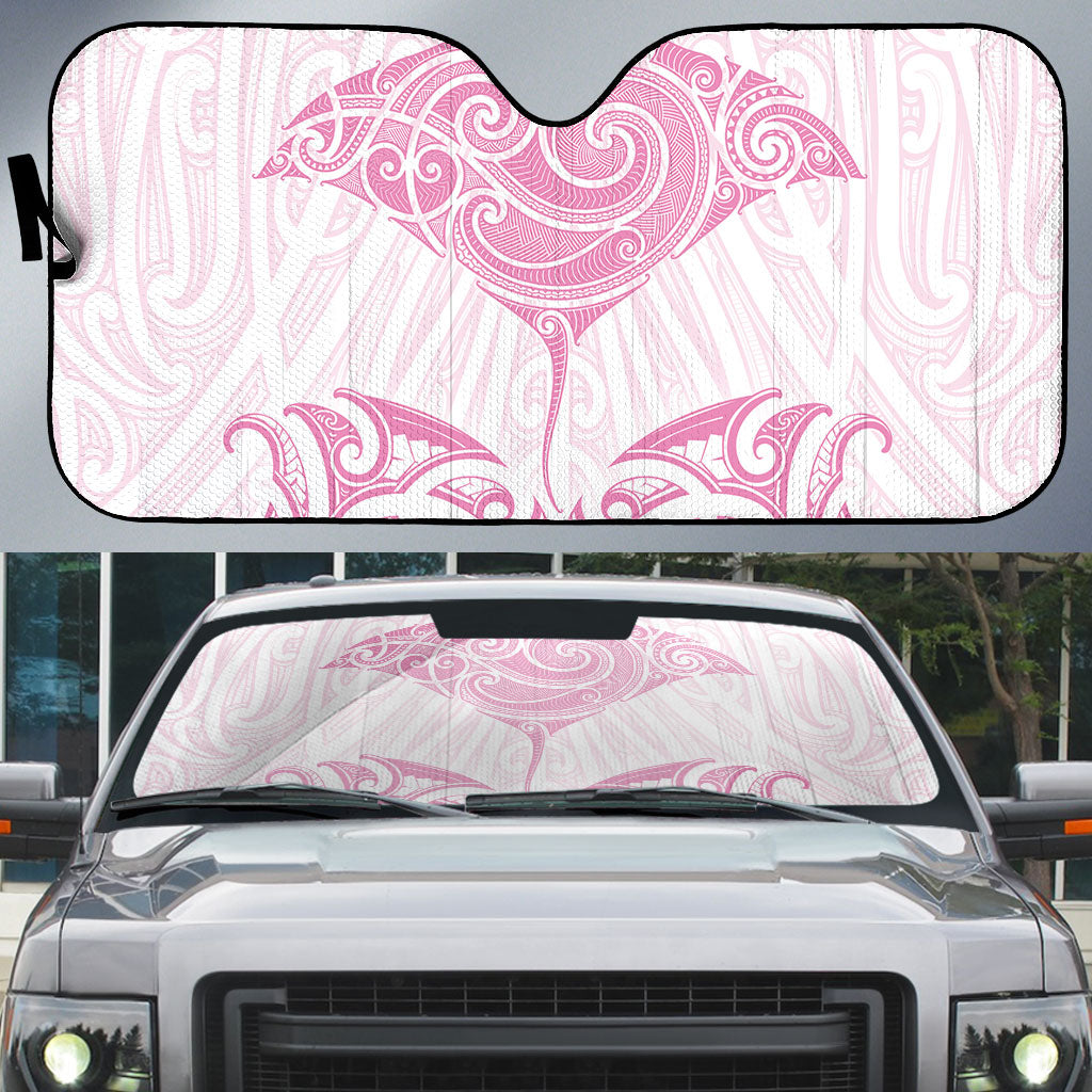 New Zealand Manta Ray Tattoo Auto Sun Shade Aotearoa Maori Haehae Pink