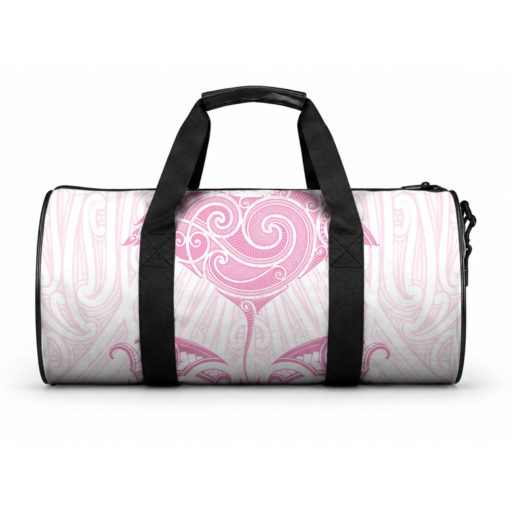 New Zealand Manta Ray Tattoo Duffle Bag Aotearoa Maori Haehae Pink LT14 One size Pink - Polynesian Pride