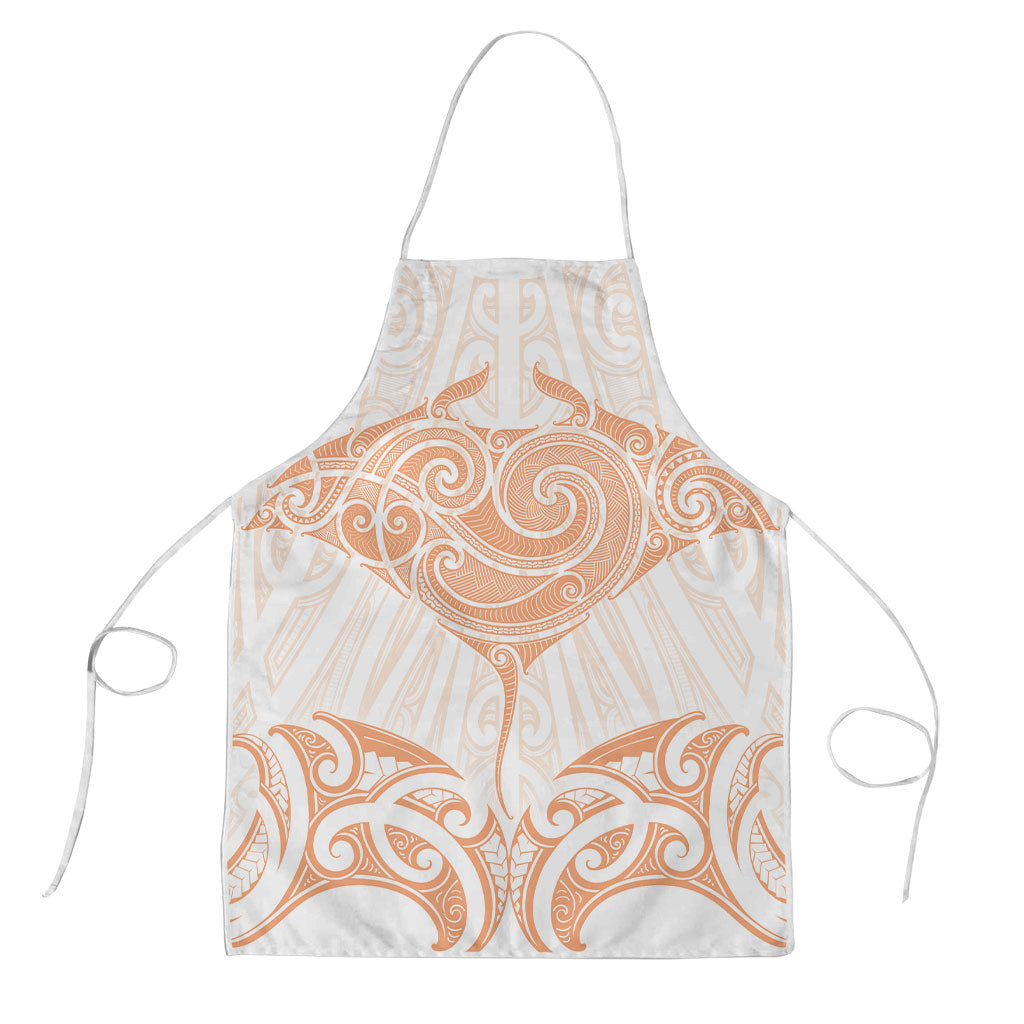 New Zealand Manta Ray Tattoo Apron Aotearoa Maori Haehae Orange LT14 Orange - Polynesian Pride